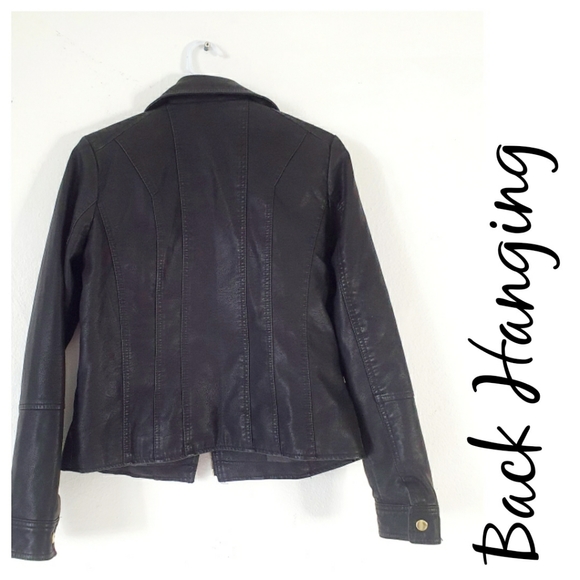 💥NWT- Faux Leather Black Jacket - Picture 4 of 12